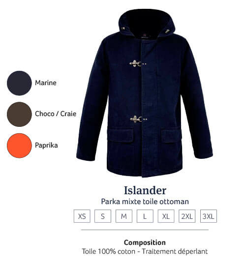 Veste islander parka marin pour femme